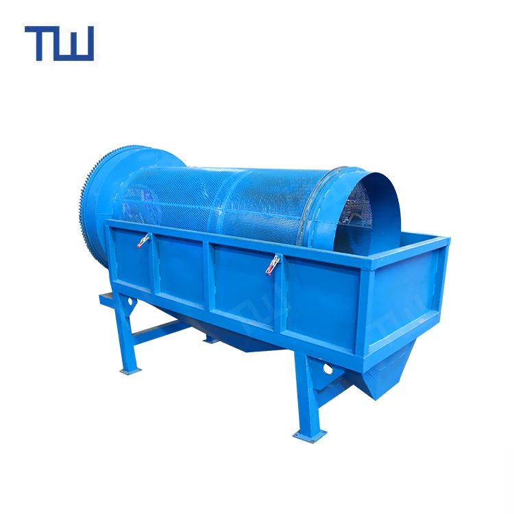 Rotary Drum Sieve Sand and Stone Separator Municipal solid waste sorting line waste small trommel screen