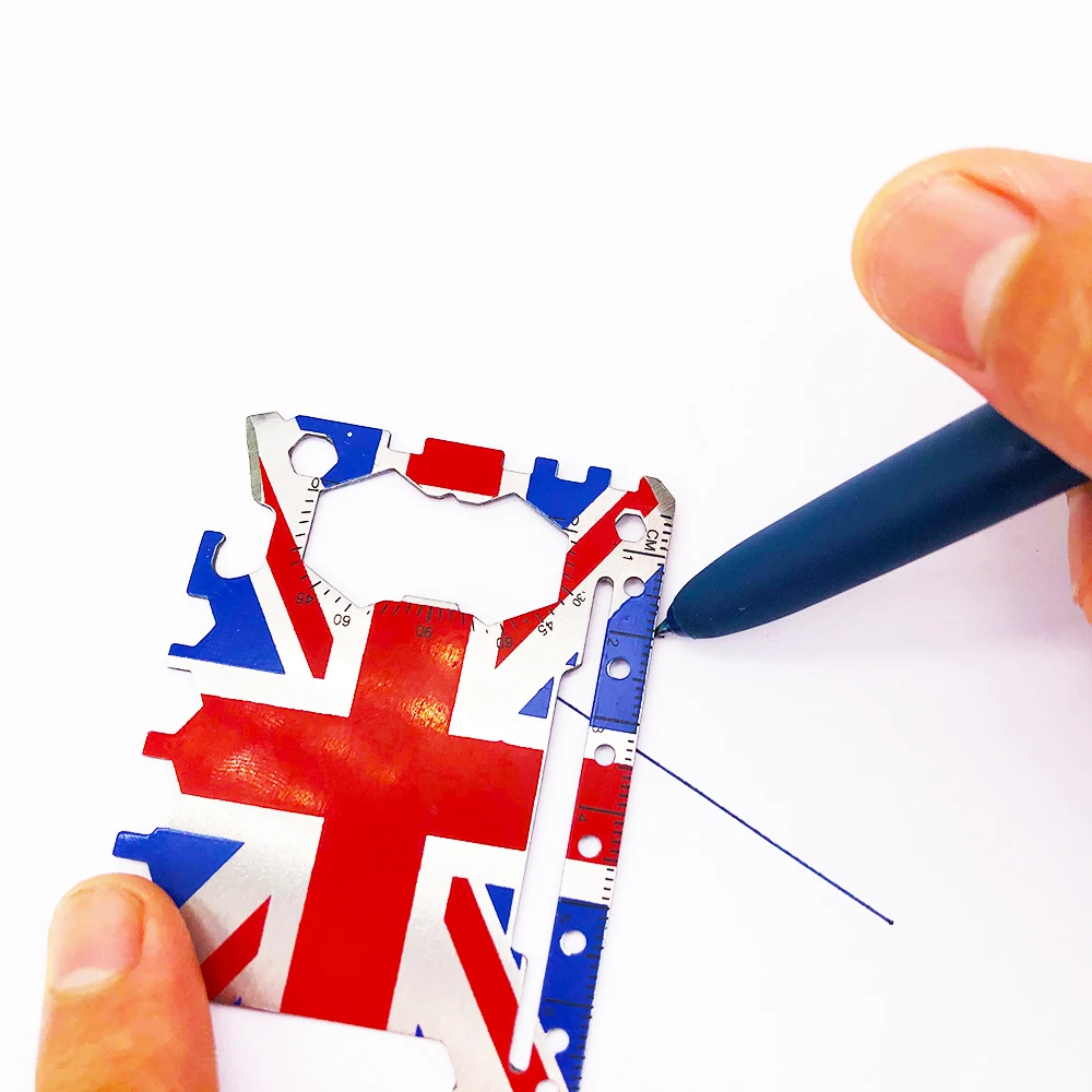 Многофункциональные инструменты для повседневного использования с британским флагом, карманный многофункциональный нож для выживания кредитной картой
