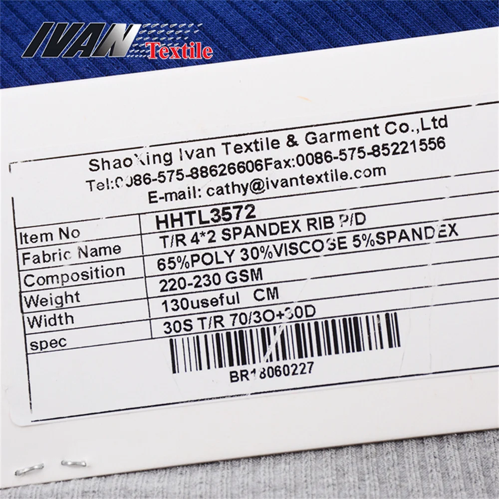 GOOD QUALITY T/R 4*2 SPANDEX RIB P/D FOR SWEATER