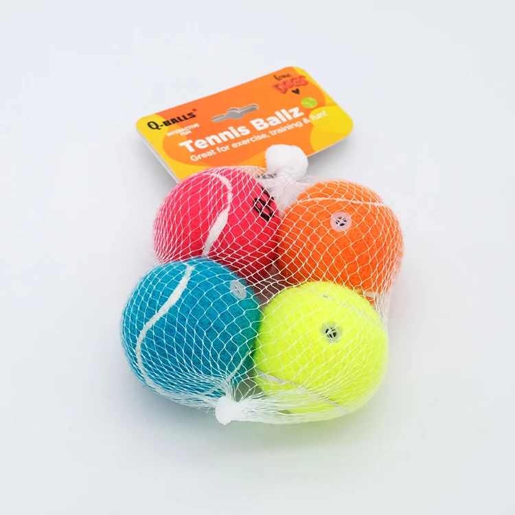 Изготовленный На Заказ пакет четырех собака игрушка мяч латексная собака теннисные мячи 6,4 см интерактивный скрипучий игрушки для домашних животных Прямая поставка от производителя