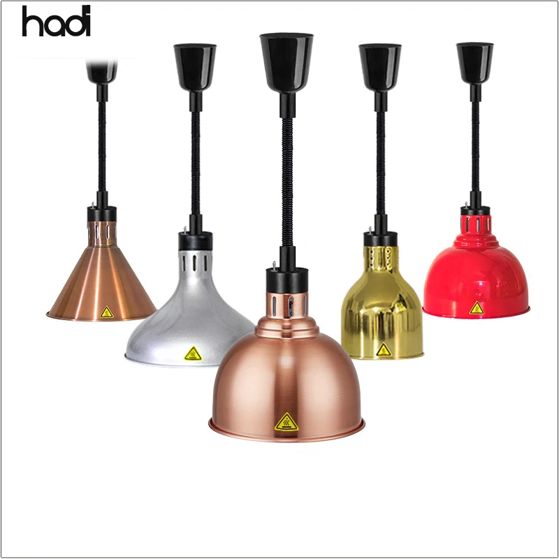 GZ Restaurant Catering Utensils 250W Infrared Heat Lamp Fast Food Buffet round Stainless Steel Food Warmer Hotel Use Low Price