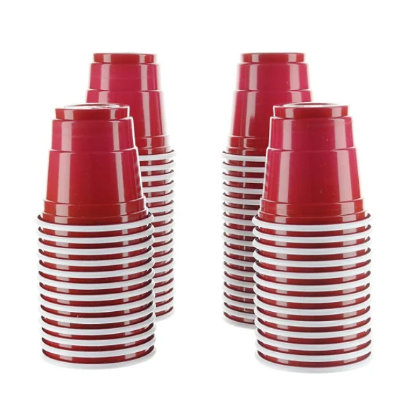 Mini Red Shot Glasses Plastic Shot Cups Jello Shots Jager Bomb Beer Pong