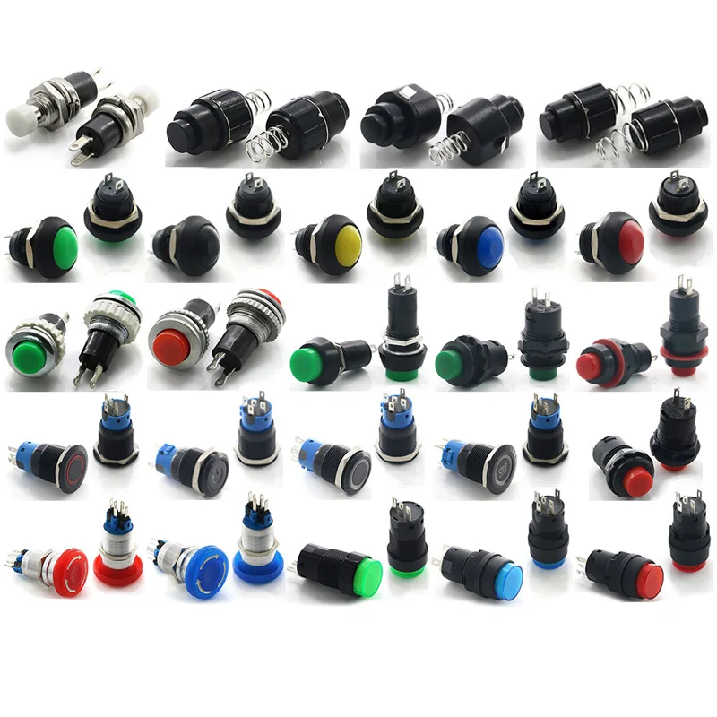 12mm Mini 2pin dome button off-(on) momentary waterproof plastic motorcycle push button switch