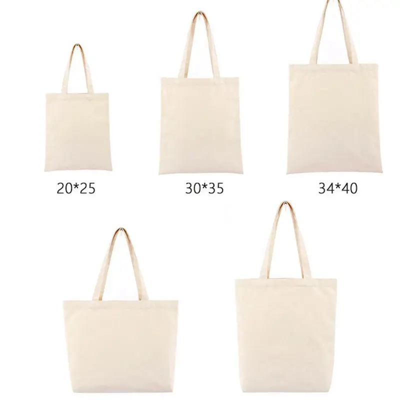 Factory Customized Printed Logo Eco Grocery Shopping Bag Reusable Blank Bulk Cotton Canvas Tote Bags for Sublimation Gift
