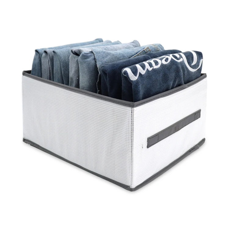 Wardrobe Clothes Organizers 6 Grids for Pants, T-shirt, Dress Stackable Closet Drawer Organizer Storage Bin Container