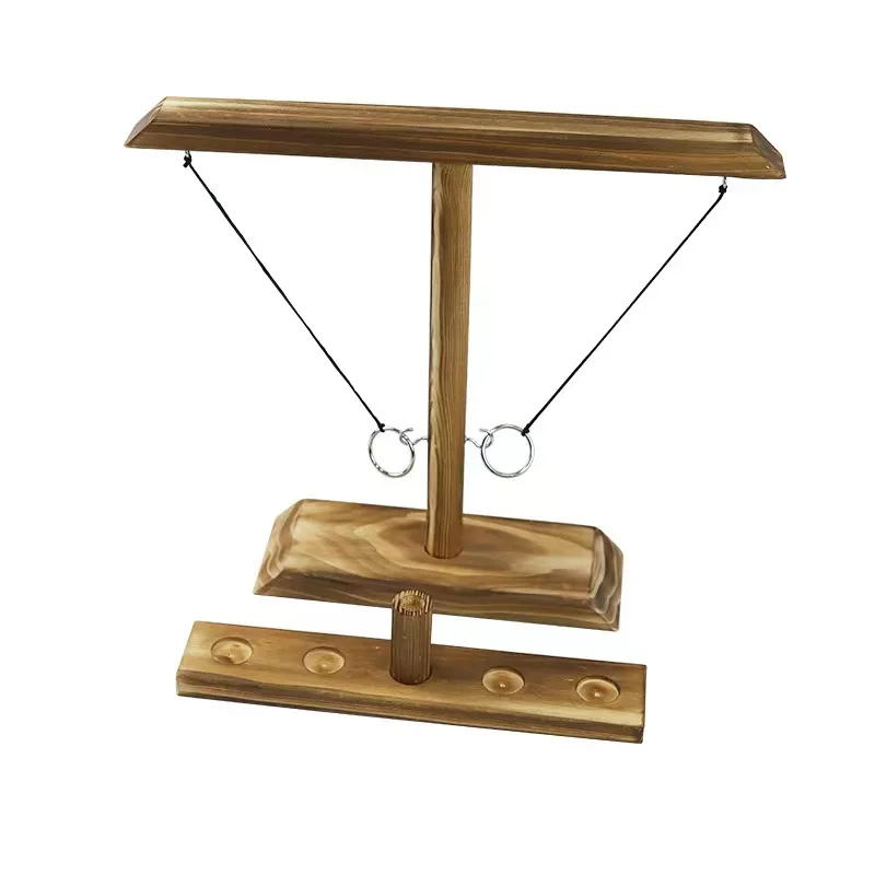 Hottest Ring Toss Game Hook for Adults& Kids-Handmade Wood Interactive Board Ring Toss Game Toys Set for Bars Family