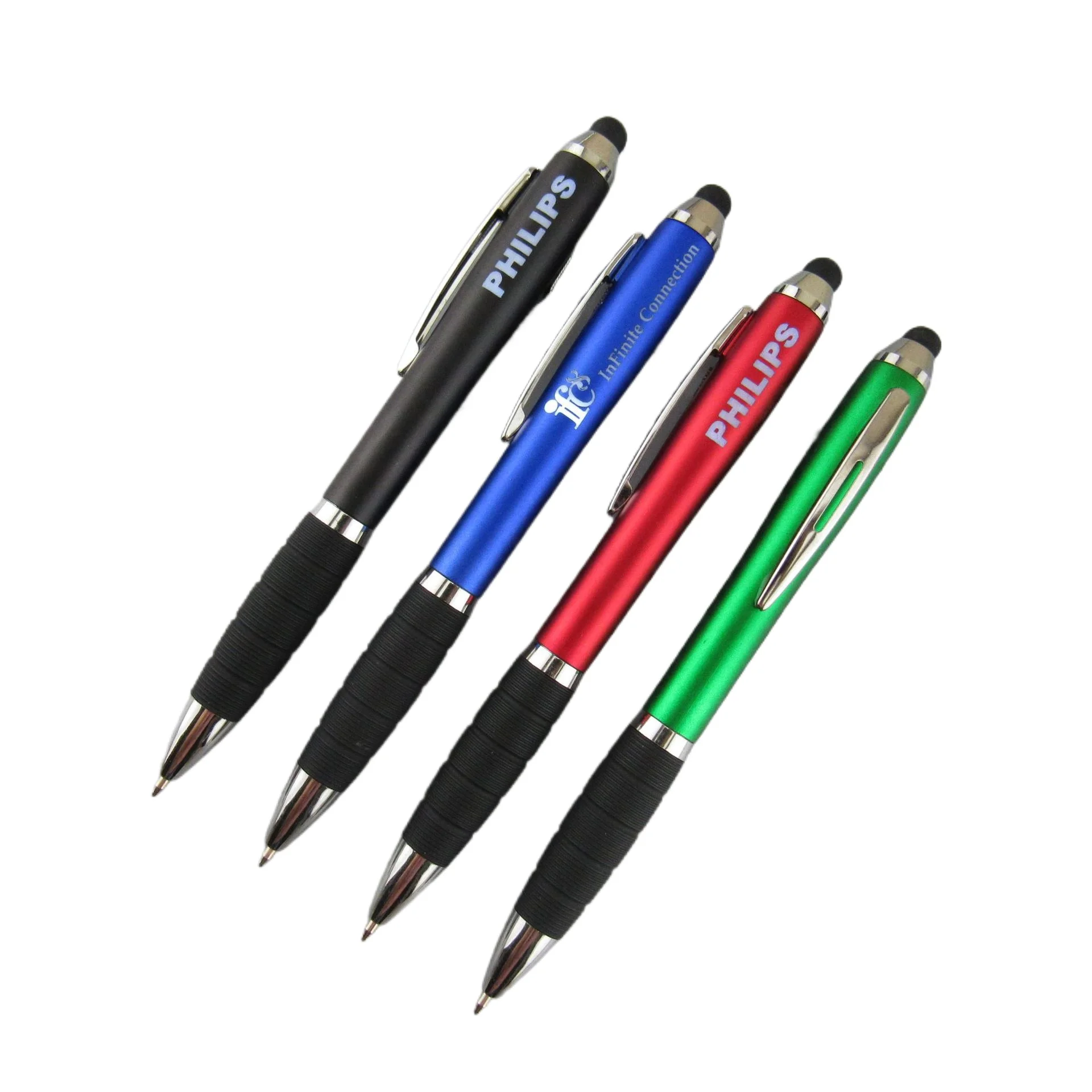 metal led light luminous DIY multi function custom luxury ball stylus metallic gel marker ballpoint pen with logo