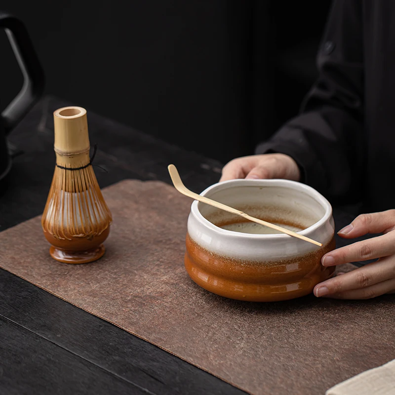 Song Matcha Ceramic Tea Bowl with Whisk and Wash Tools for Kung Fu Ceremony and Matcha Tea Incense & Incense Holders Accessory
