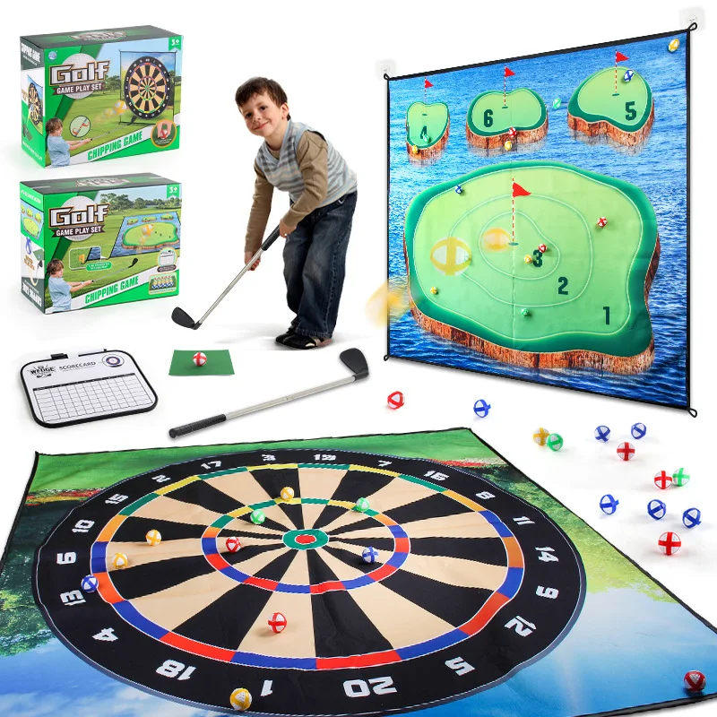 Casual Golf Game Set  Golf Game Mat Golf Chipping Game With 20 Balls Practice Training Indoor Outdoor