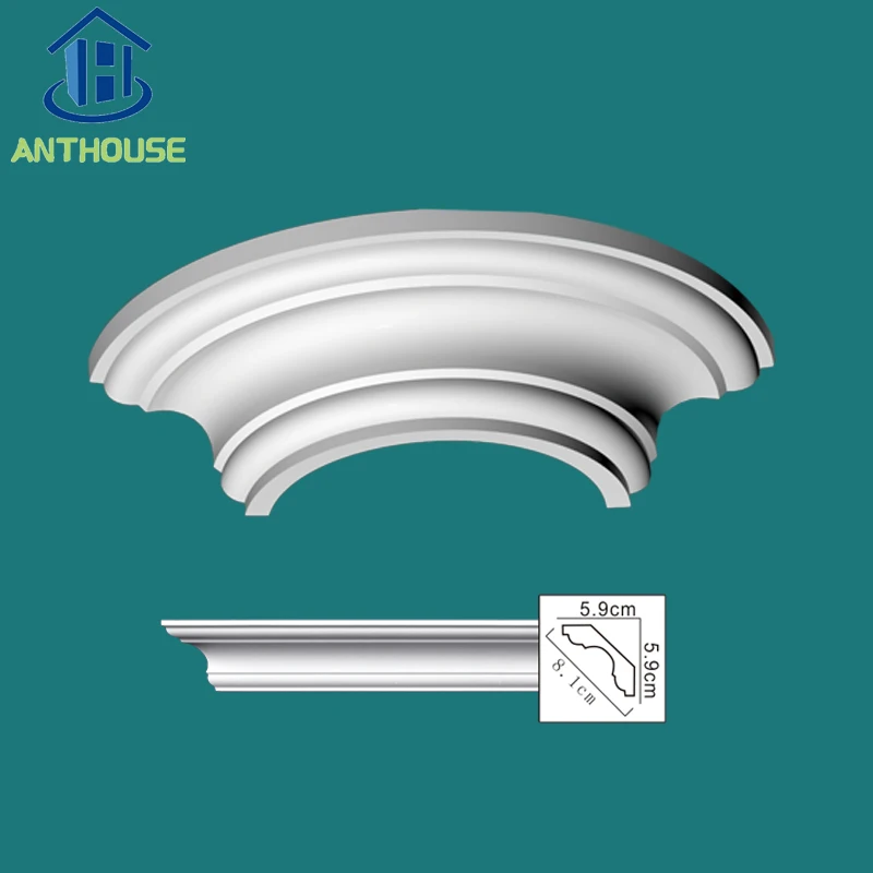 Ceiling Building Material Polyurethane PU foam Decorative Crown Molding Cornice moulding for ceiling and wall