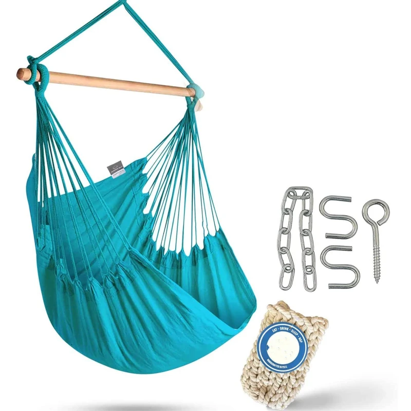 hot sale natural poly cotton rope macrame handmade hanging outdoor adult swing hammock hammock materials