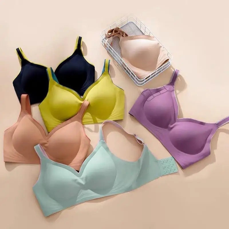 Прямая поставка с фабрики новое нижнее белье Желейными полосками без следов удобный пуш-ап стального кольца красивый женский бюстгальтер на спине