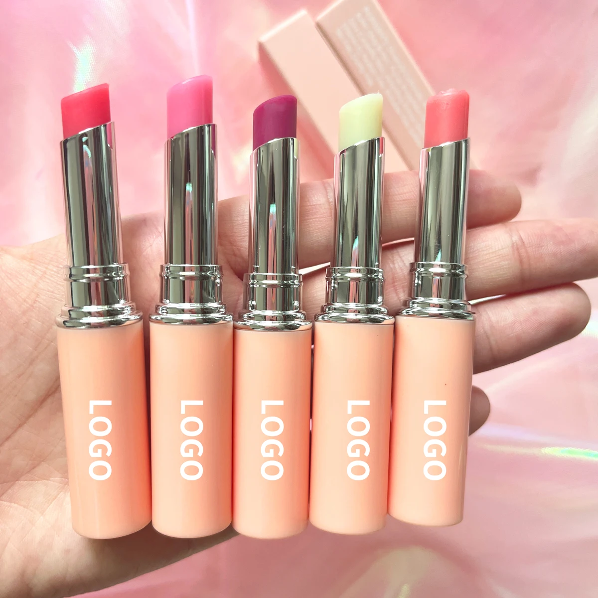 Wholesale cute pink vegan lip balm private label lip balm