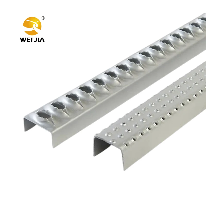 Top quality safety anti-skid diamond channel metal grating plate ladder rung perforated grip strut grating