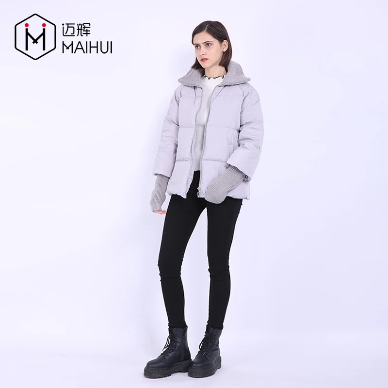 New Design Women Quilted Jacket Eco-Friendly Knit Cuff Padded Jackets