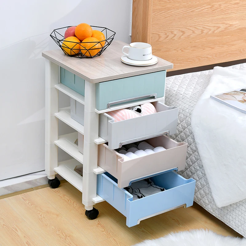 Органайзер для шкафа с 4 ящиками, пластиковый шкаф для шкафа, прикроватный шкаф, ящики