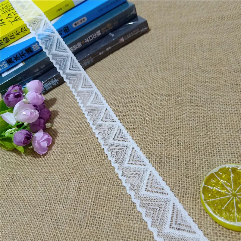 S2723 White stretch soft mesh eye spandex 3CM Chantilly embellished floral clothing fabric sock baby dress