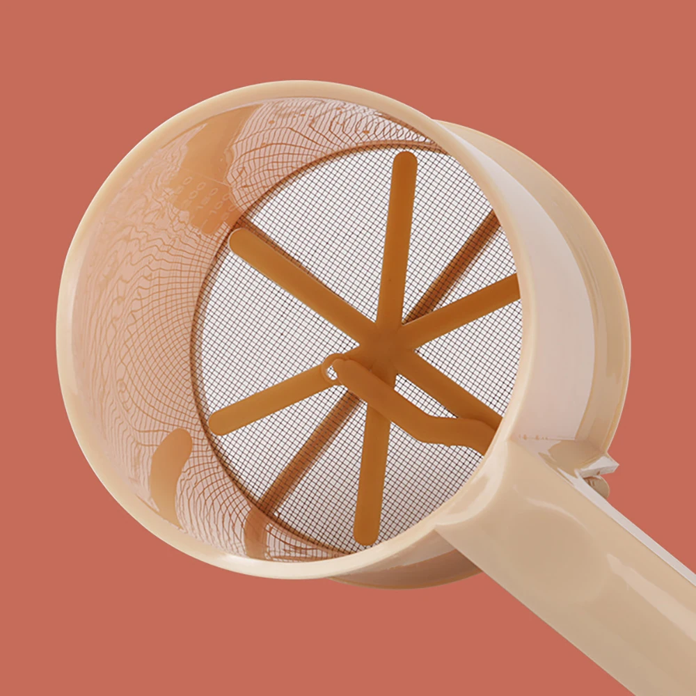 Hot Sale Handheld Flour Shaker Stainless Steel Mesh Sieve Cup Semi Automatic Powder Flour Sieve Hand Pressure Sugar Mesh Sieves