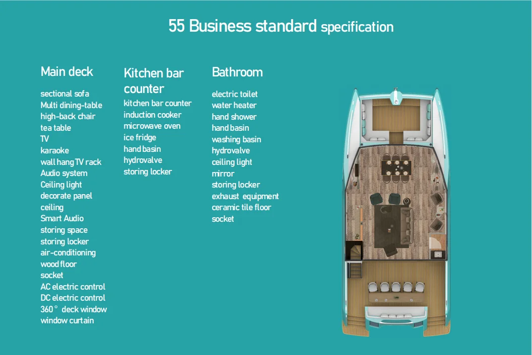 55ft   catamaran  luxury yacht  fiberglass  family  yacht   for sale