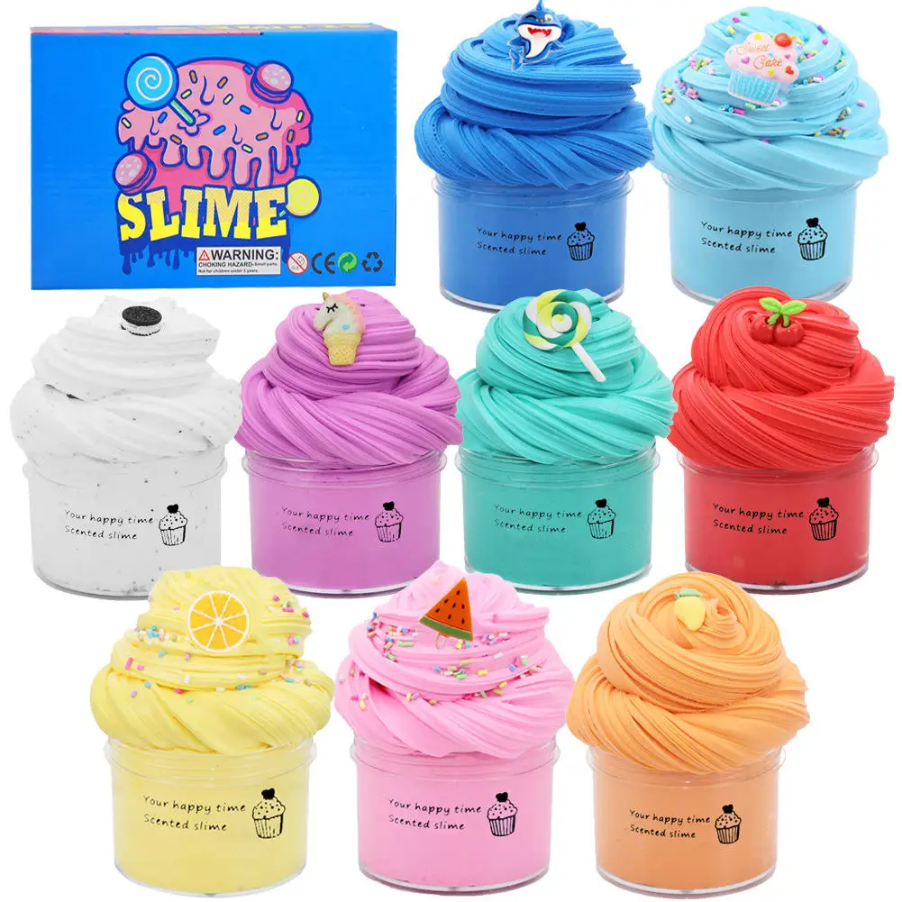 Leemook DIY Non-toxic Slime Ice Cream Set 9 colors 60ml Funny Slime Making Kit For Kids