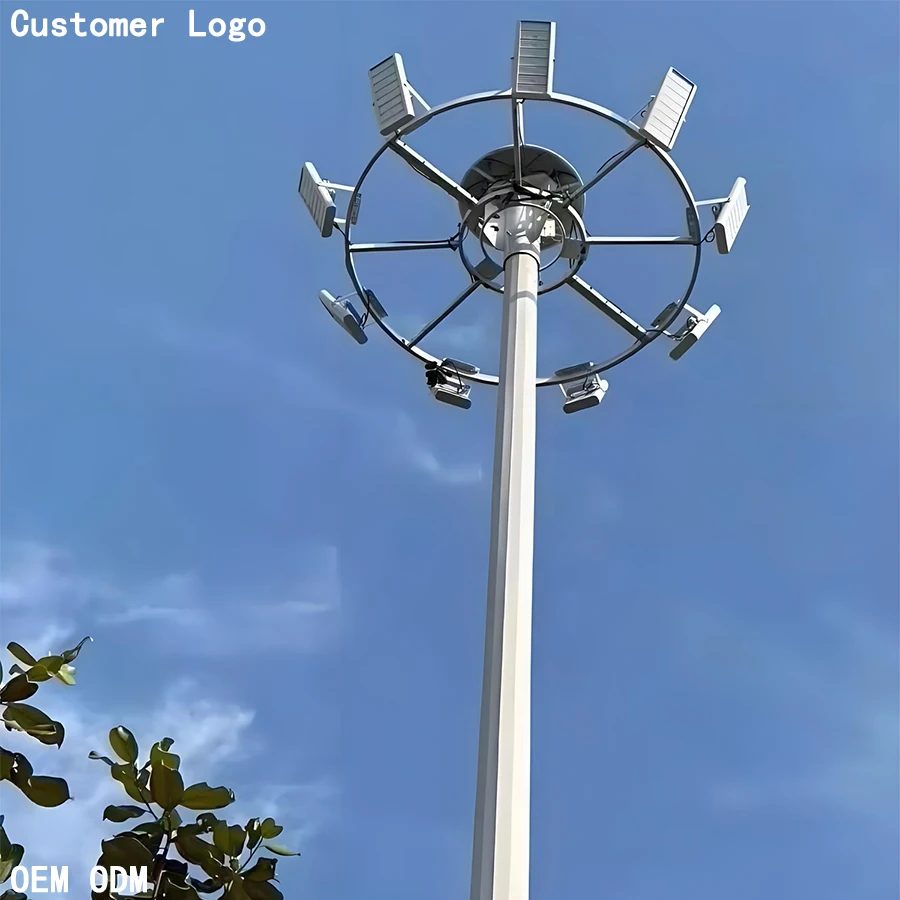 18m, 20m, 25m, 30m, 35m high mast lighting tower with raising & lower system