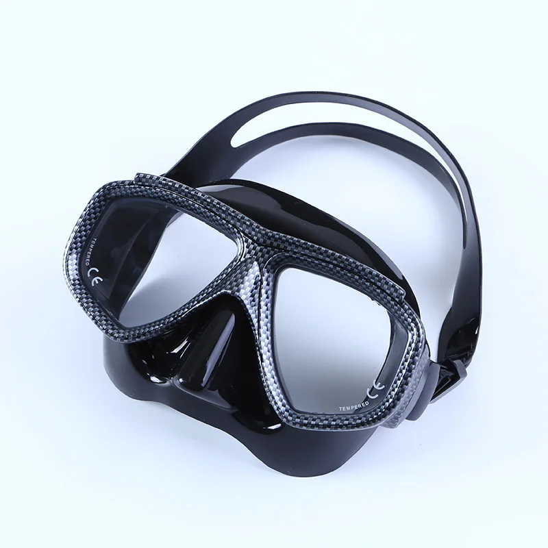 Adult Swim Mask M23-CF Spear Fish Mark Dive with Tempered Glass Lens and PC Frame adult spear fishing mask