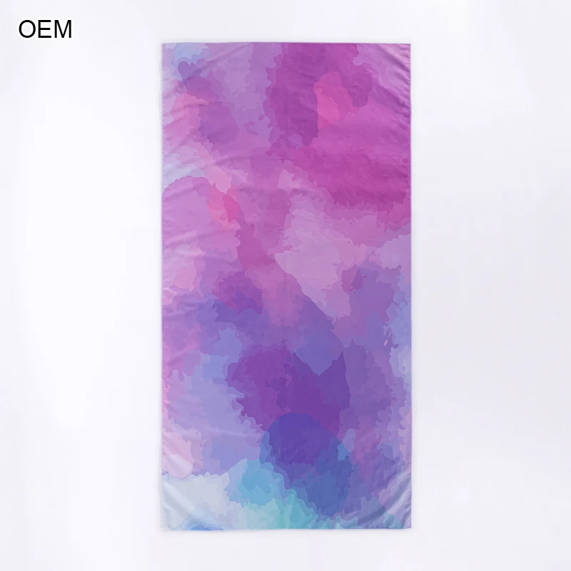 Factory made Custom Logo microfiber printed fiber cotton extra large Rectangle blanket Custom Design Suppliers brand beach towel