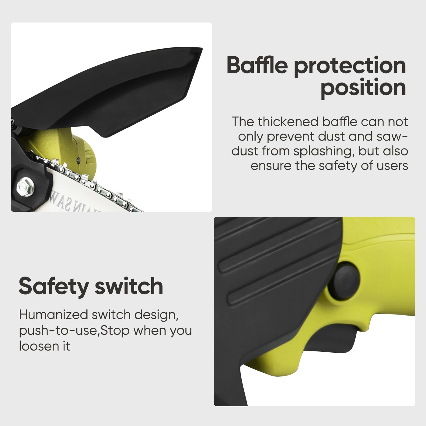 2022 Hot selling 4-inch  Electric Cordless Wood Cutting Chain Saw Powered Mini Chainsaw With Battery