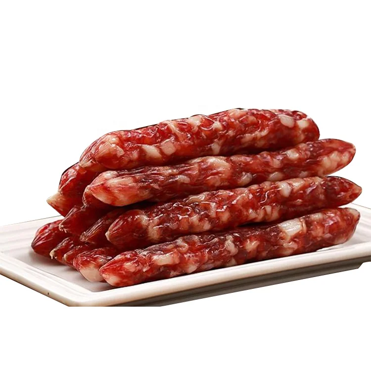 Chinese specialty salt pork meat sausage multi-shape soy cured sausage meat smoking bacon with high quality