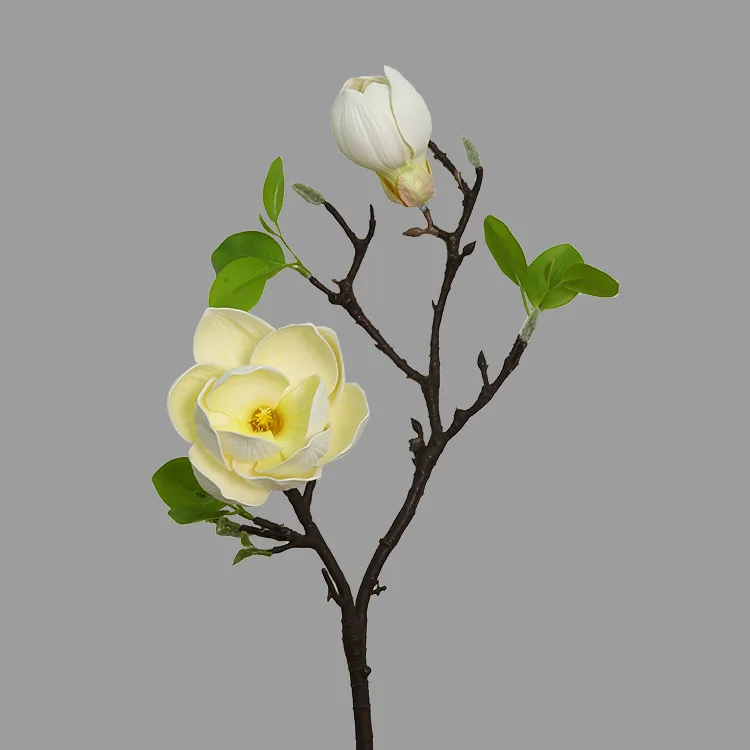 H-300High Quality 7 Heads Artificial Magnolia Flowers Real Touch Large Flower For Home Wedding Decoration Table Center Piece
