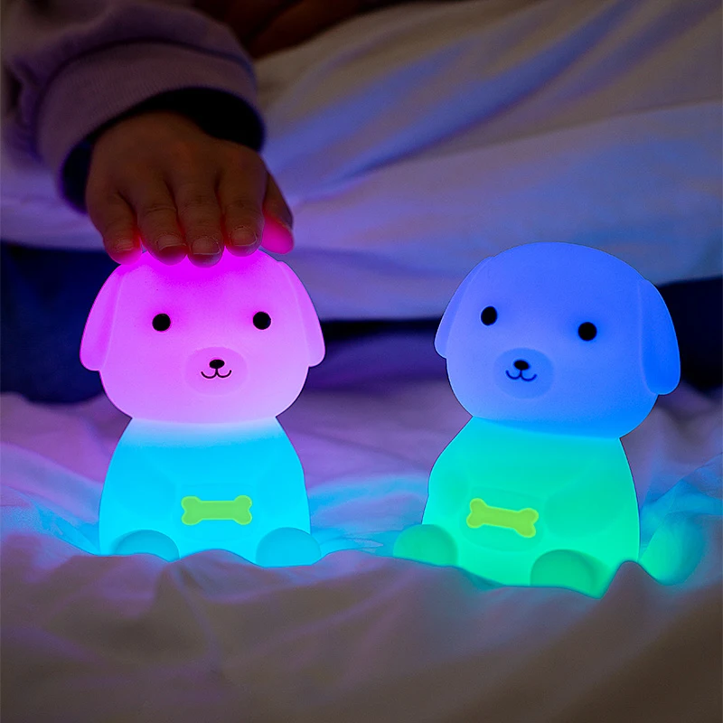 light for kids portable cute dog silicone lamp silicone dog night light silicone dog lamp