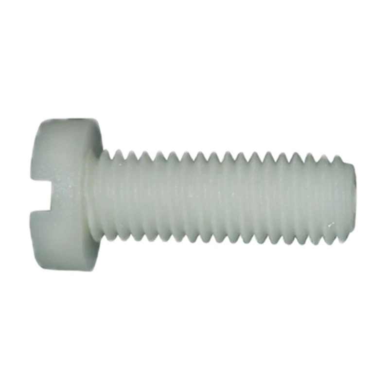 Metric White plastic nylon 6.6 +30%GF insulation anti-corrosion flame retardant slotted pan head screws