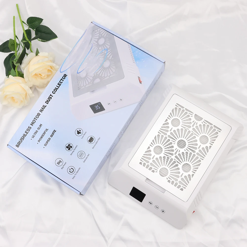 85W rechargeable wireless 3500rpm sunflower nail dust collector pro nail vacuum cleaner dust extractor for nail table