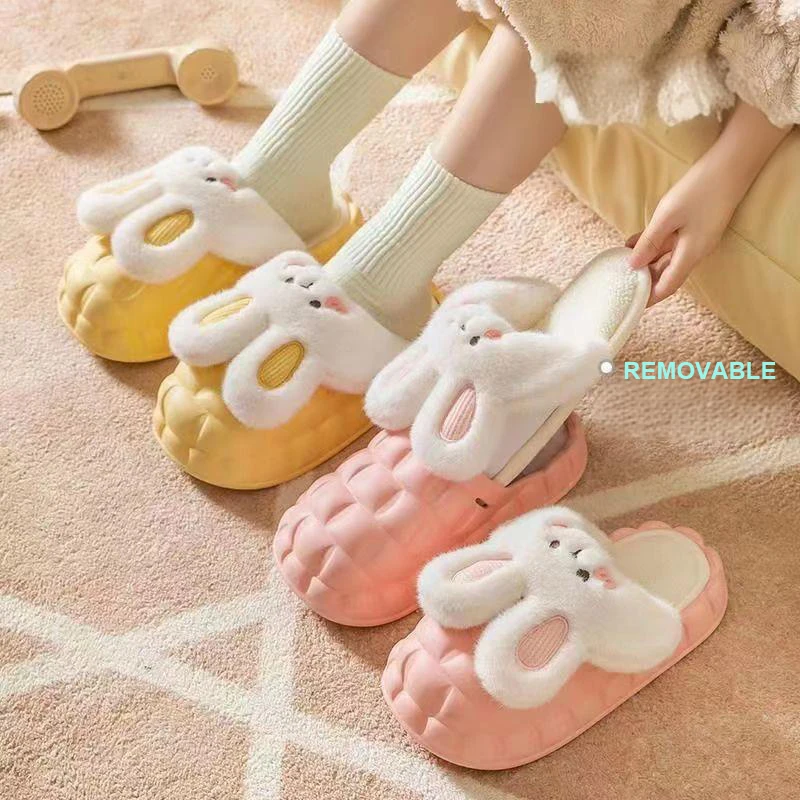 2025 NEW XC Wholesale Stuffed Cozy Cow Slippers Gifts Winter Warm Pig Plush Kids Cartoon Animal Print Cow Home Slippers