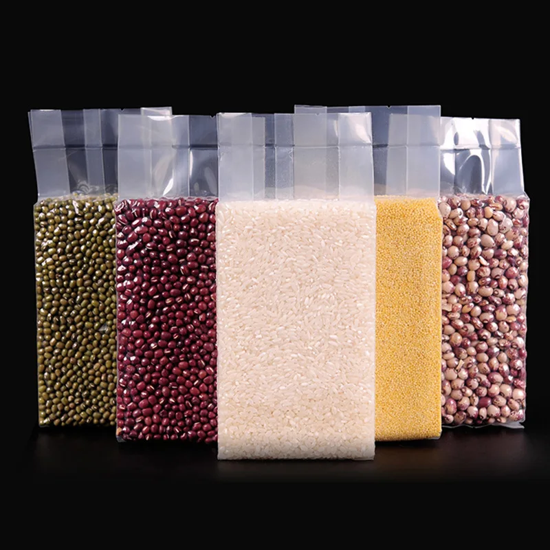 Custom Biodegradable recyclable Meat Fruit rice peanuts Fresh Pouch Clear PE Plastic Compression Seal Food Vacuum Packaging Bag