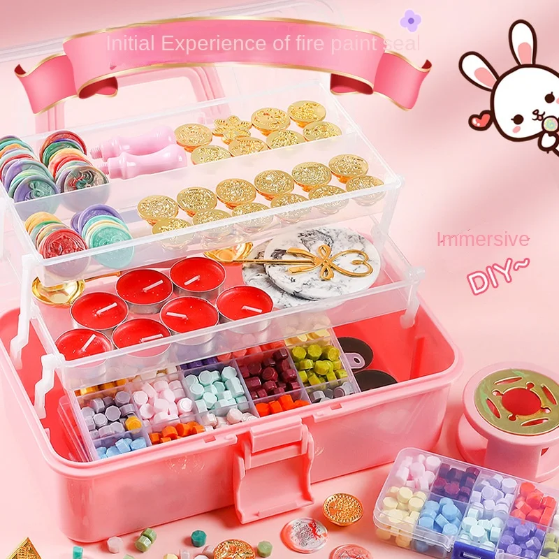 NK Toys Fire paint Seal Set Tool set fire copper head seal hand ledger accessories Goo pan Guka pan stickers