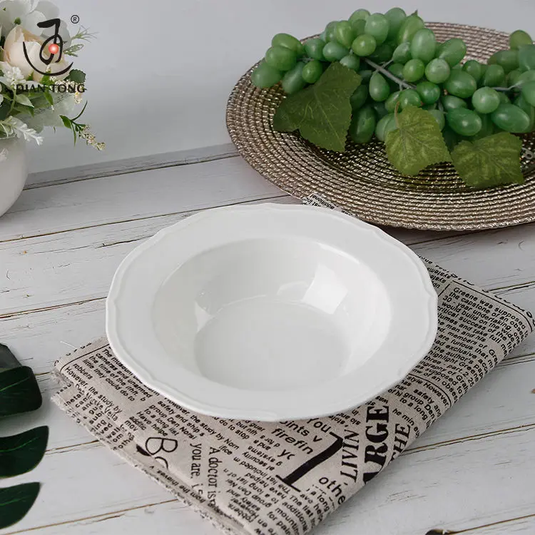 Cheap price elegant 4/5/6/8 inch plain white porcelain bowl soup ceramic soup bowls