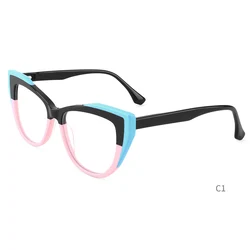 2022 Newest European Style Women Colorful Cat Eye Frame High Quality Acetate Optical Eyeglasses Frames