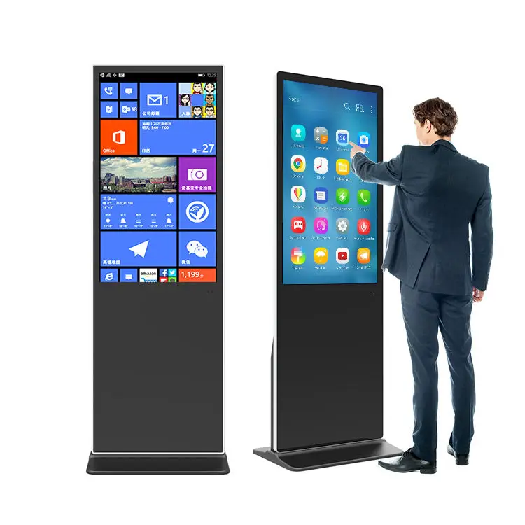43 50 55Inch Indoor Advertising Kiosk Lcd Advertising Payers And Displays Kiosk Android Windows Freestanding Digital Signage