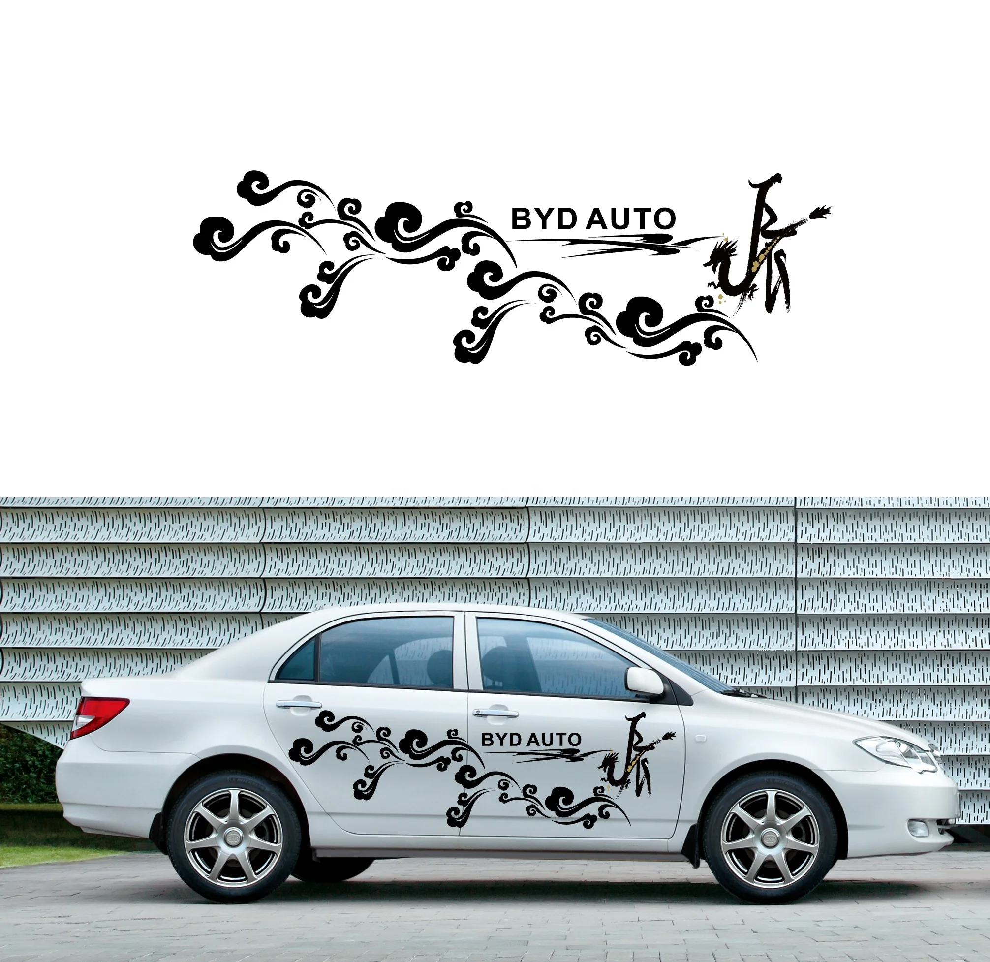 custom label waterproof self adhesive decal auto car door decoration sticker logo and brand name sticker