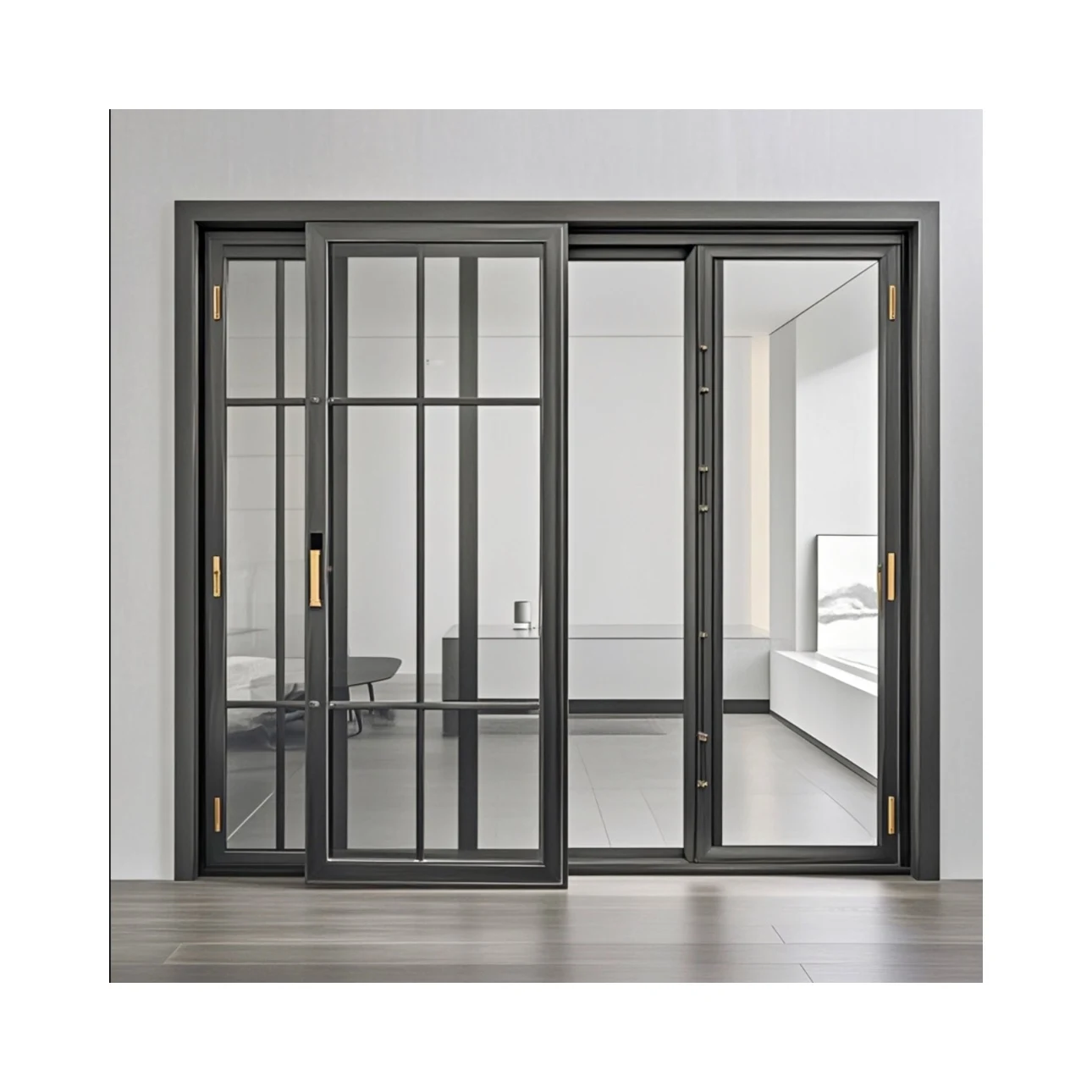 Weather-Resistant Double Layer Tempered Glass Sliding Window, Guangdong Direct for All Climates
