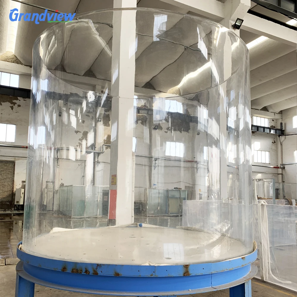 Grandview Custom Acrylic tank Aquarium ultra clear glass cylinder round aquarium semi-circle HD glass fish tank