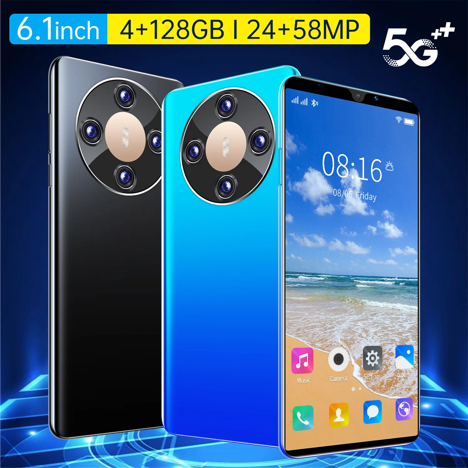 Смартфон с каплями воды 5 г 6 1 дюймов