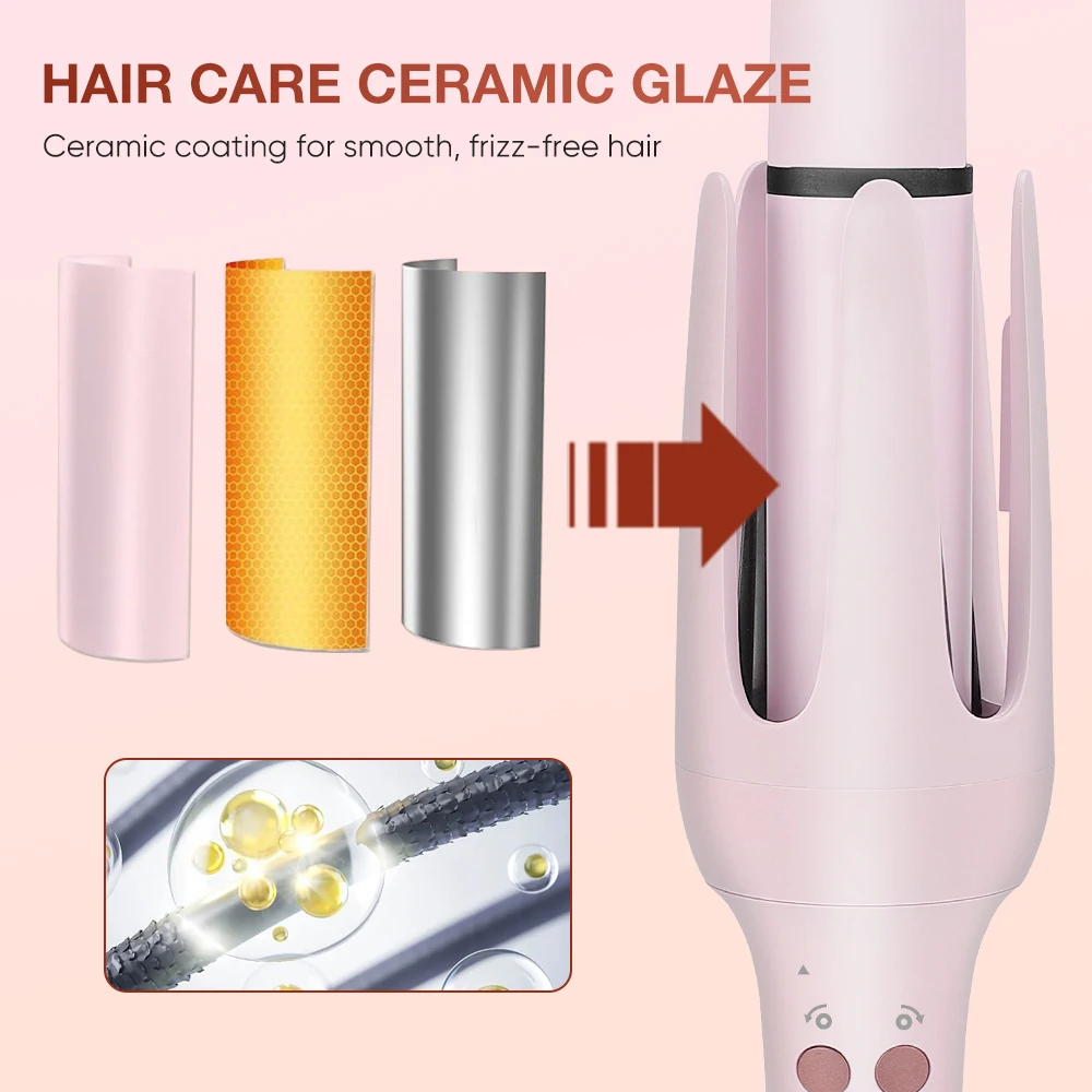 1inch and 1.25inch Interchangeable Hair Curler Automatic Curling Iron with LED Professional Hair Waver Hair Styling Irons