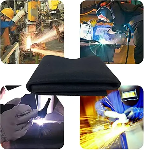 High Temp 1800F Carbon Felt Welding Blanket Fire Retardant Protective Resistant Insulation Pad for Glass Blowing Camp Wood Stove