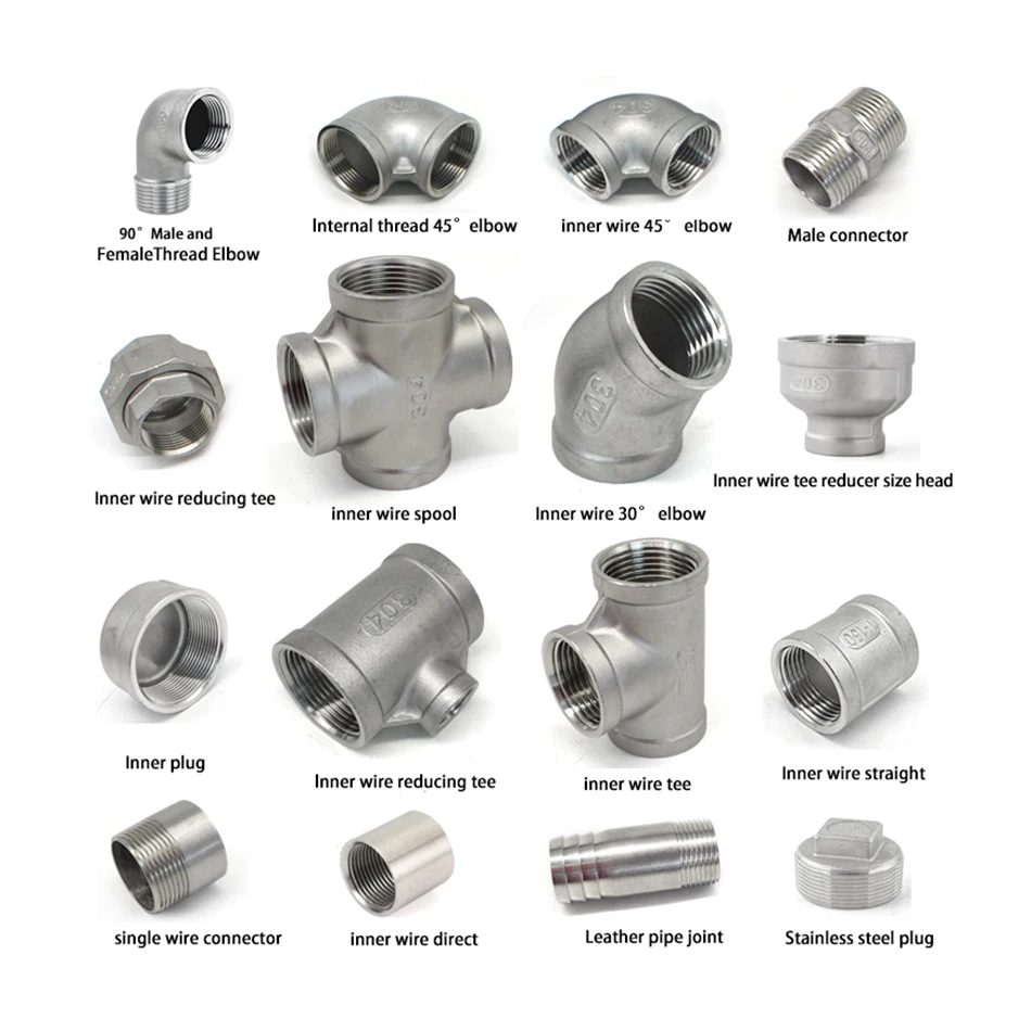 ss 304 316 Stainless Steel Npt Bsp Thread 90 Elbow Coupling Reducer Coupling pipe fitting nipple