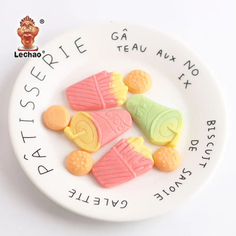 Wholesale cola bottle hamburger french fries fast foods series gummy candy assorted soft candy