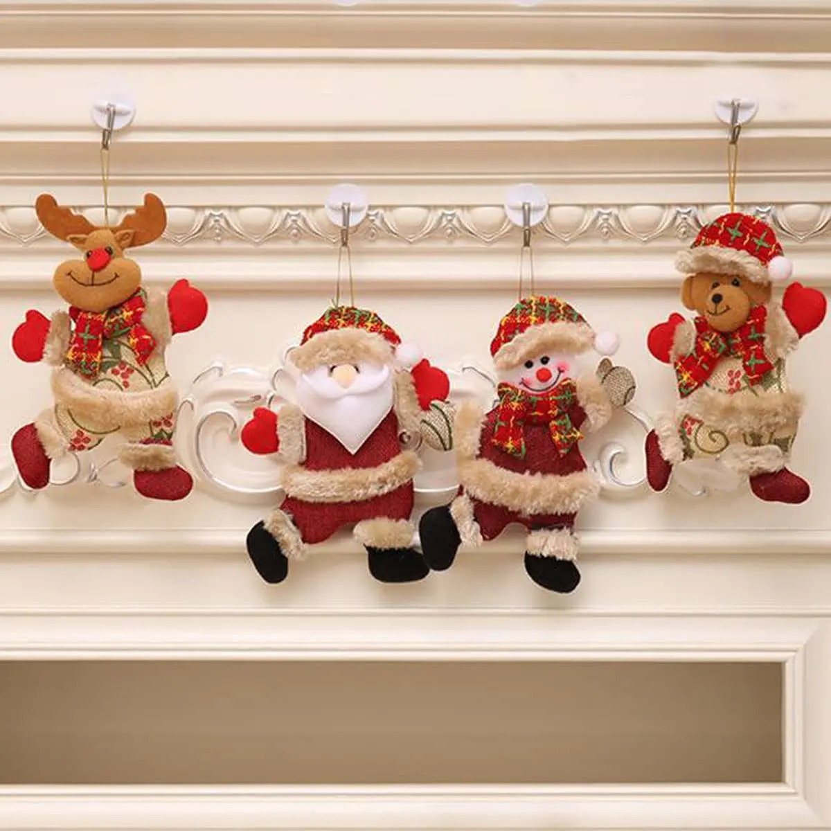 Wholesale 3D Christmas Ornaments DIY Gift Santa Claus Snowman Tree Pendant Doll Hang Decorations for Home Decor