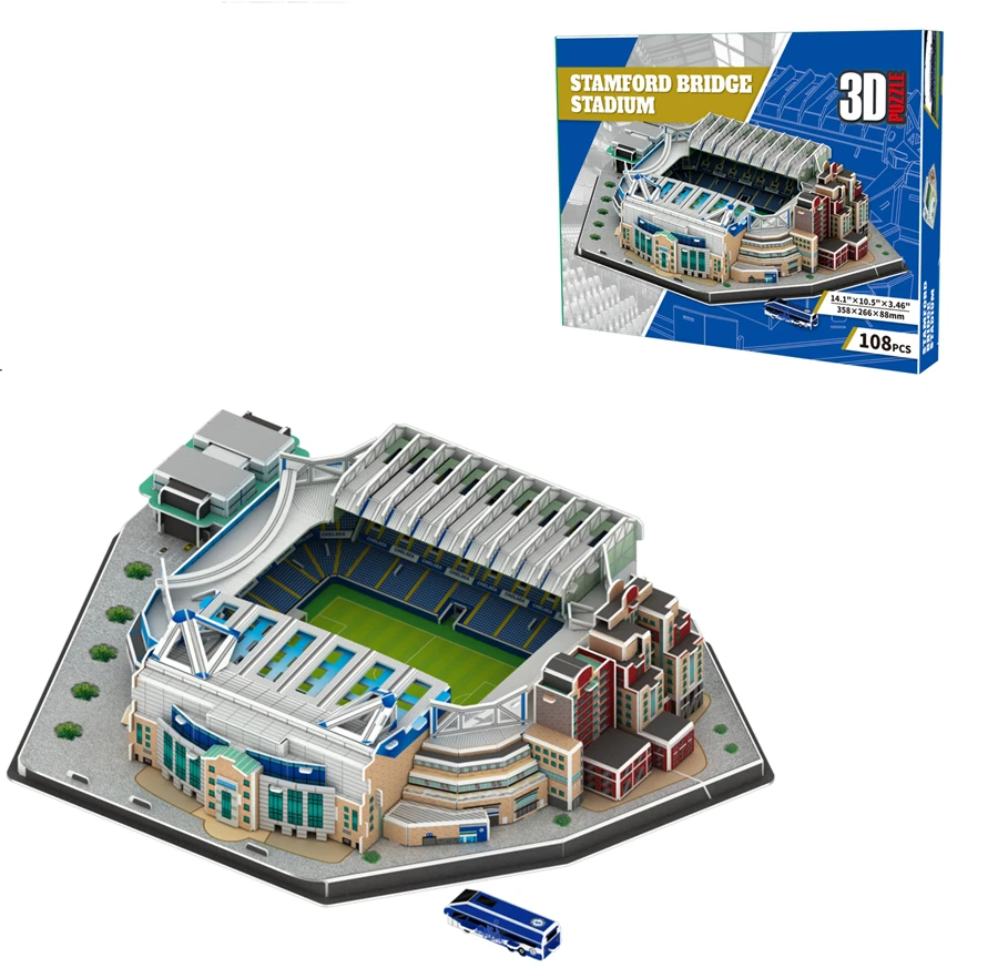 Old Trafford Nou Camp Toy Football Stadium Building 3D Paper Jigsaw Puzzles DIY Assembly Tos