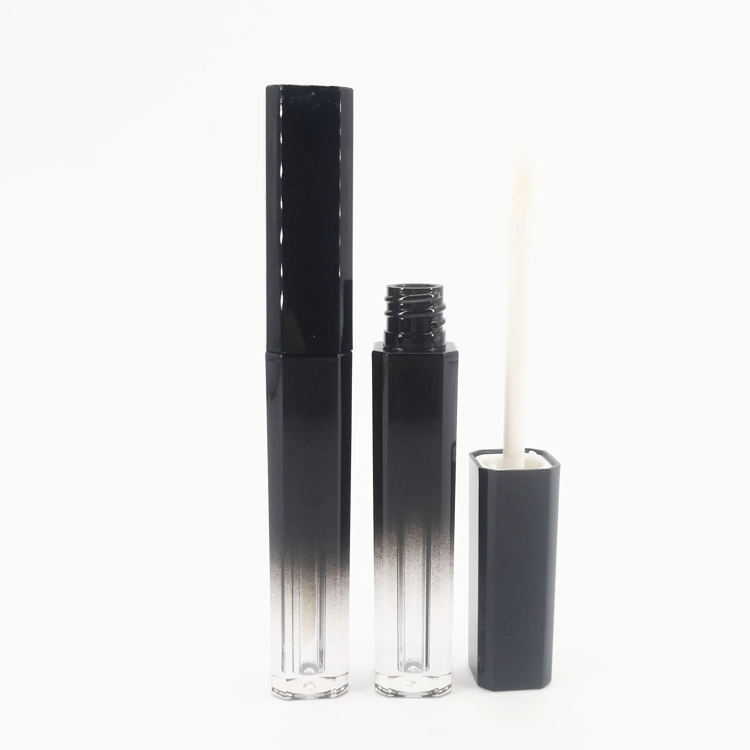 Hot Sale 3.5ml Black ABS Material Square Lip Gloss Tube Cosmetic Container